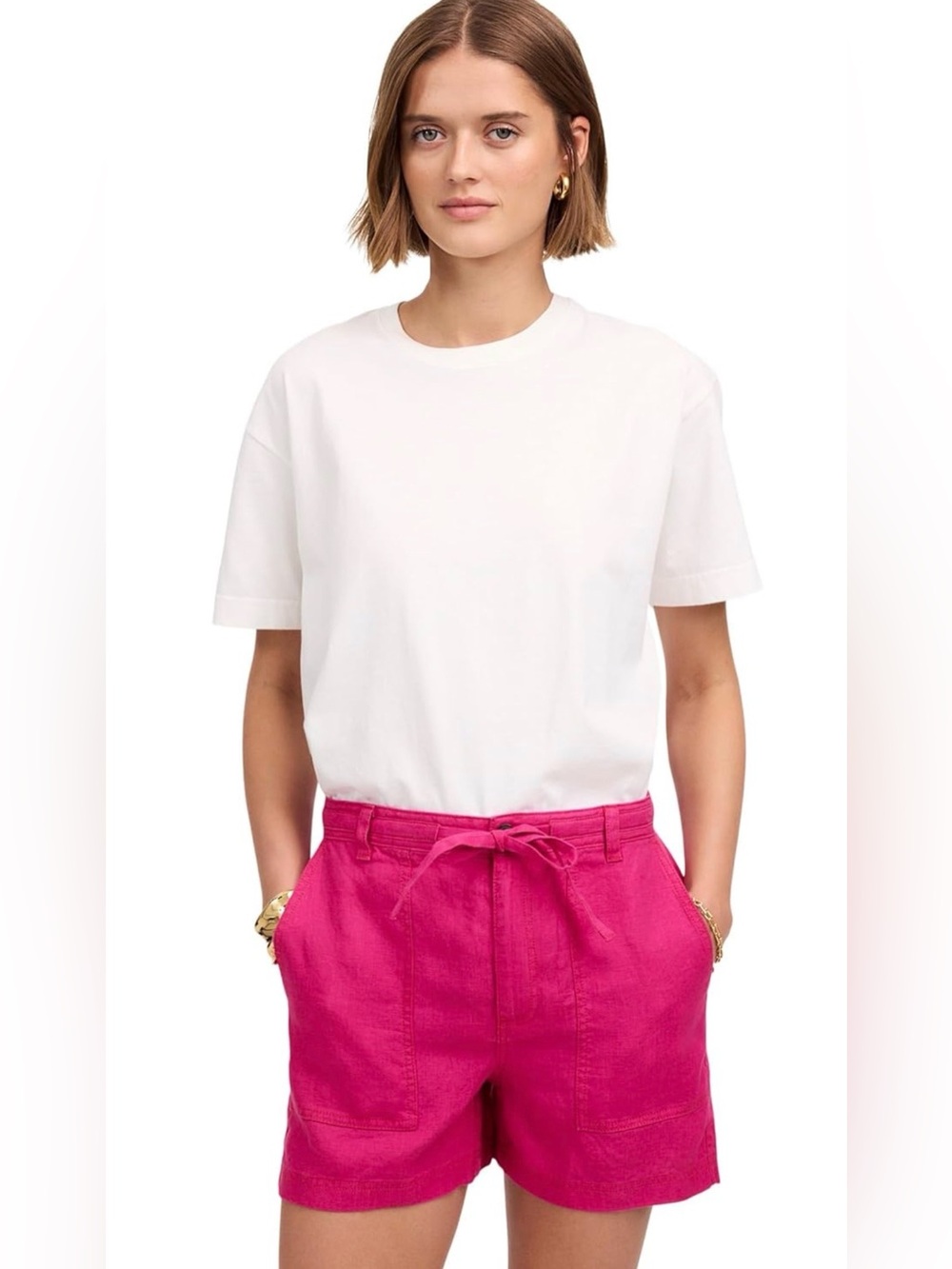 Madewell Madewell Women's Pull-on Drawstring Shorts in 100% Linen